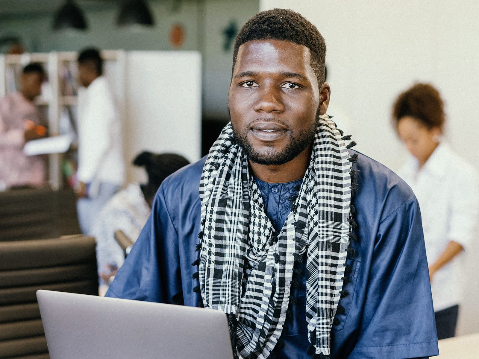 A man working on a laptop